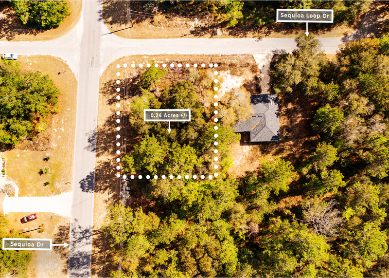 The Sequoia Loop Corner | 0.24 Acre Lake District Site in Marion County FL.