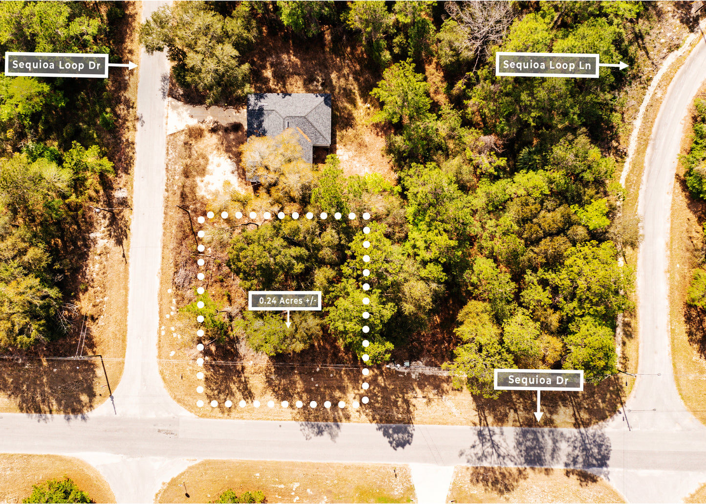 The Sequoia Loop Corner | 0.24 Acre Lake District Site in Marion County FL.